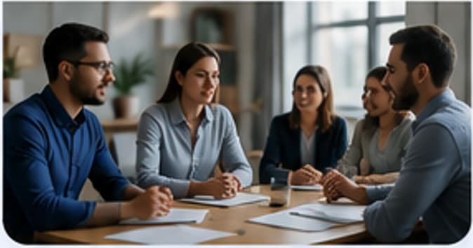 Réunion d'équipe en entreprise